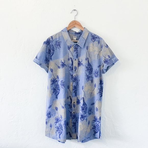 Roxy Tropical Shirt Dress, Chambray Coverup - Picture 2 of 5